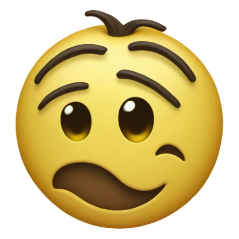 Yellow emoji smirking with 🥴eyes  sticker