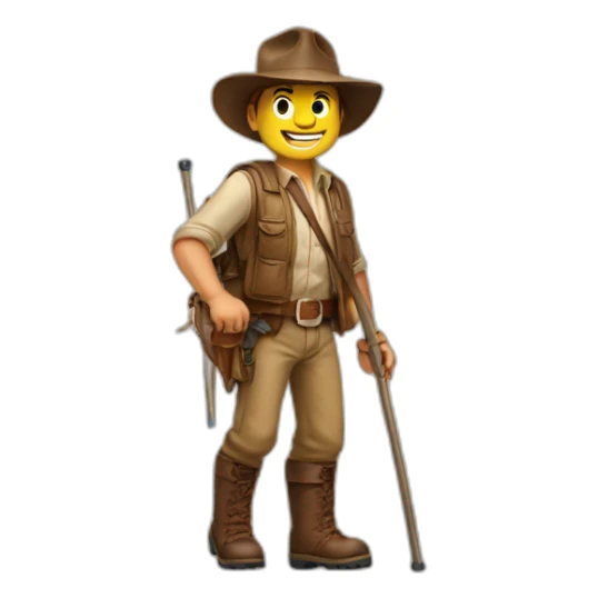 Indiana Jones avec des skis sticker