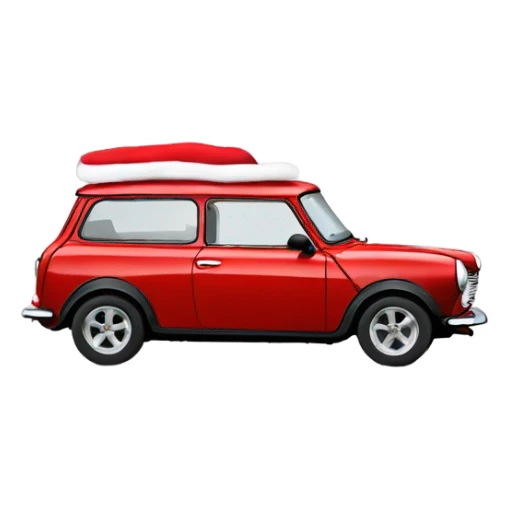 Red Mini Cooper Clubman with lots of Christmas decorations sticker