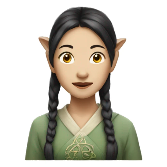 Chinese women with elvish ears  sticker