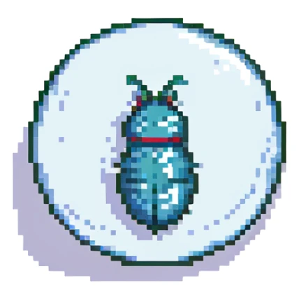 MRI parasitic embryo, digital, fetal small shape in otherworldly bubble, eerie, horror, pupa, crystalis, in-utero, sea-life, crustaceanoid, photorealism sticker