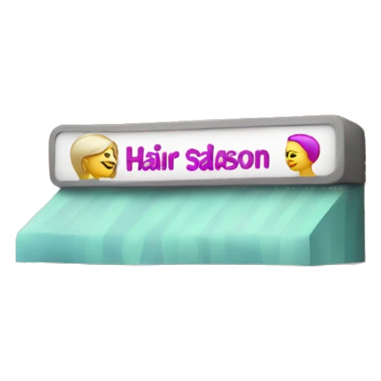 a store that says hair salon on its sign sticker