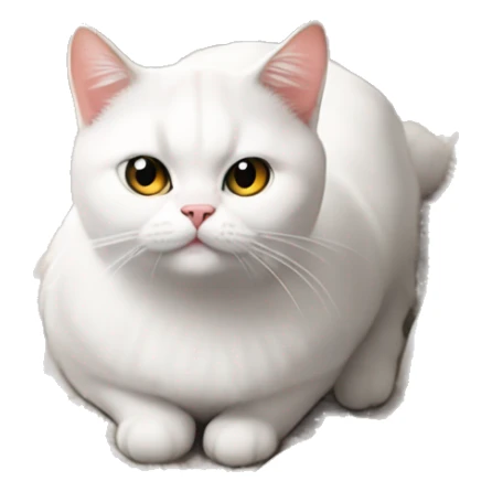 White plump British cat is chilling with newspaper  sticker