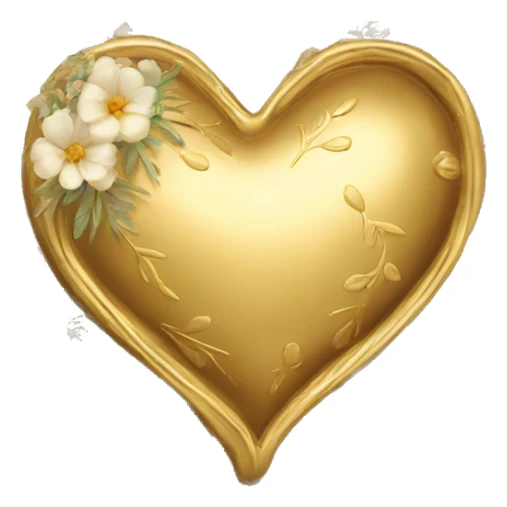 Golden heart with a floral pattern on it  sticker