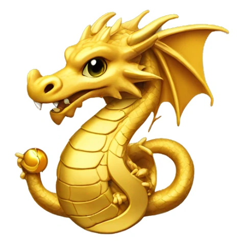 create an emoji of a dragon with a gold coin tagged GG3 sticker