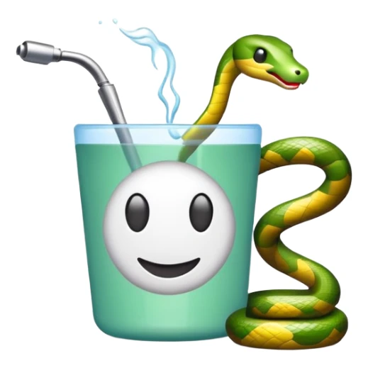 Emoji logo farmasi cawan dan ular sticker