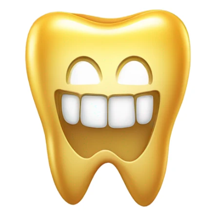 A golden tooth with a golden smile  sticker