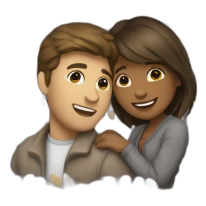 Femme et homme qui s'embrassent sticker