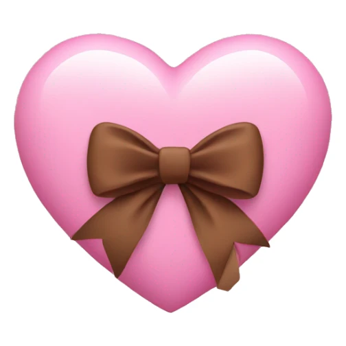 Pink heart with brown bow on top  sticker