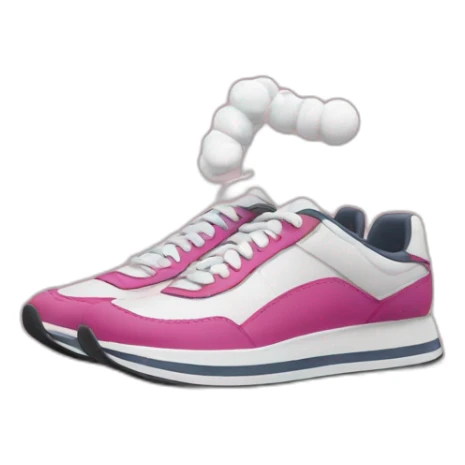 Gum stuck to a woman's sneaker sticker