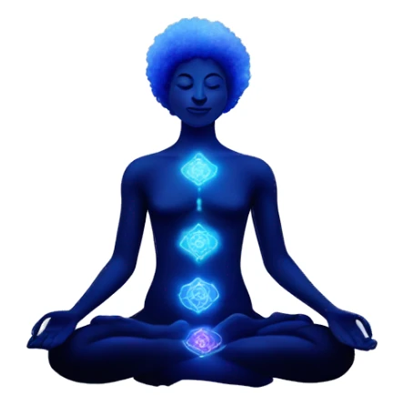 Indigo body Meditating with aligned chakras glowing with galaxy Afro  sticker