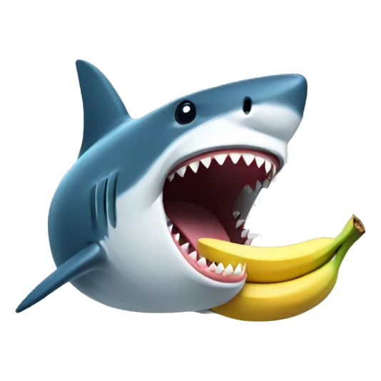 Shark laughing with banana  sticker