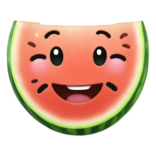 Watermelon heart with smile and sparkles sticker