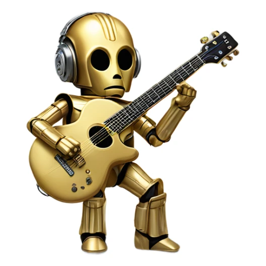 c3p0 playing electric race car guitar sticker