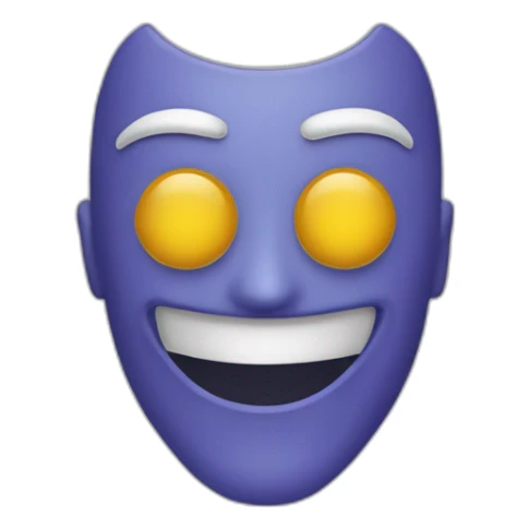 emoji-qui-est-heureux-et-il-tient-un-masque-de-lui-qui-rigole- sticker