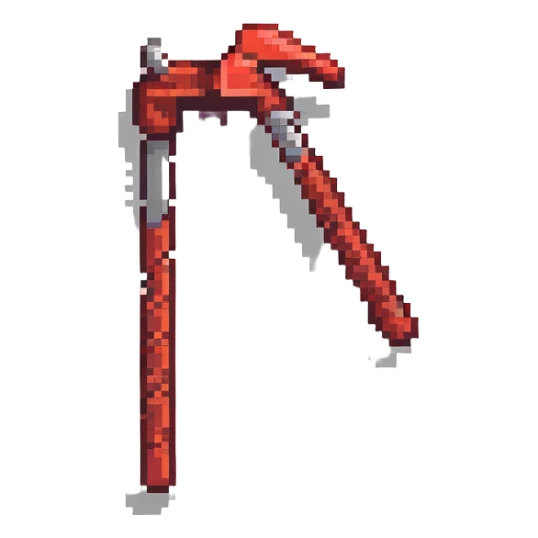 crowbar in Minecraft style, blocky, pixelated, red, alternate design 2 sticker