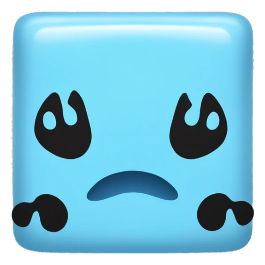 Baby blue square with a black paw print in the middle sticker