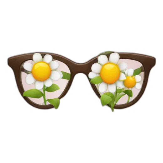 flower glasses sticker