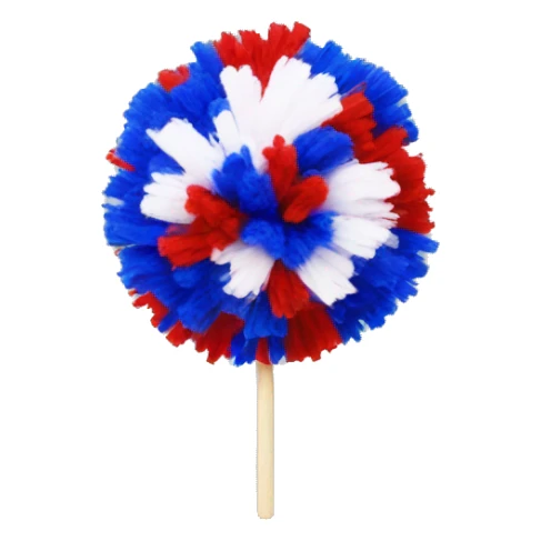 red white and blue cheer pom poms sticker