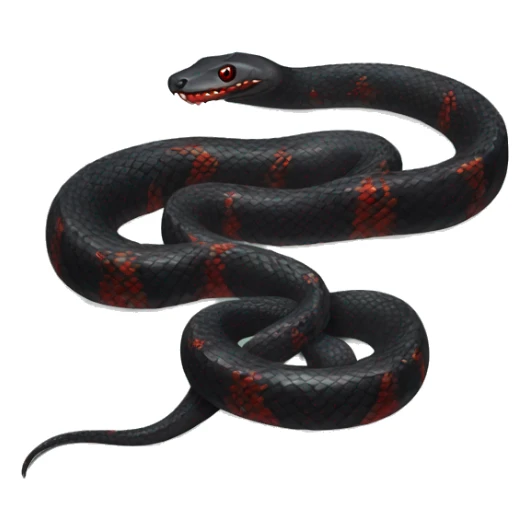  detailed black snake with red belly  sticker