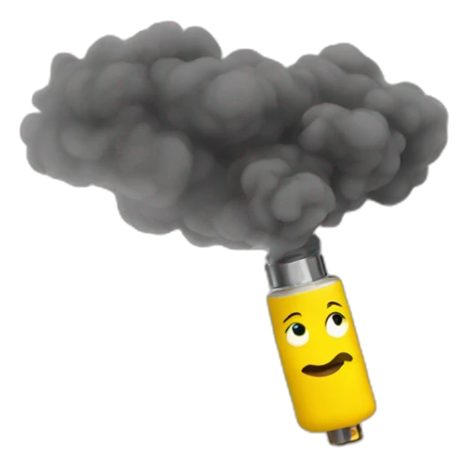 yellow emoji smoke vape sticker