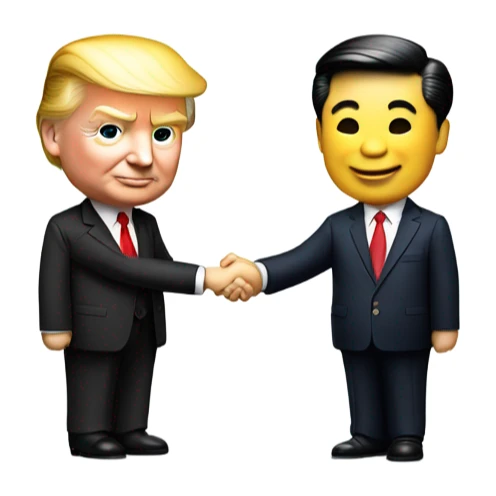Donald trump shaking hands with xi Jin ping sticker