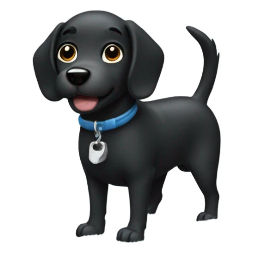 Dog black small in the snow sticker