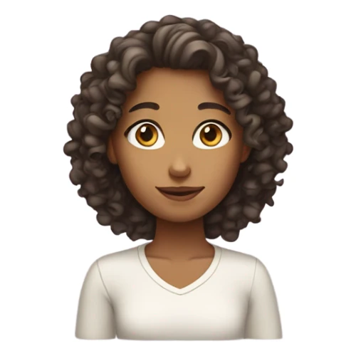 curly girl with tanned skin sticker