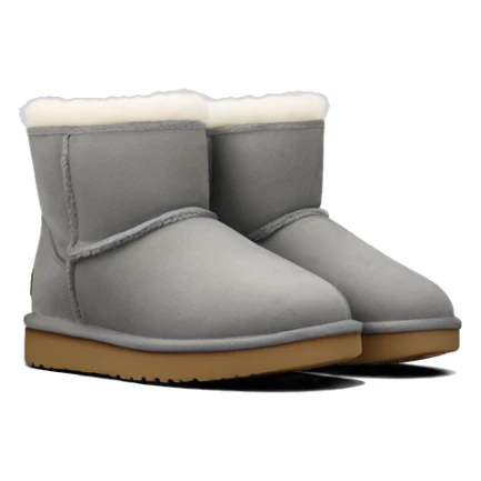 pair of grey ugg minis with fur  sticker
