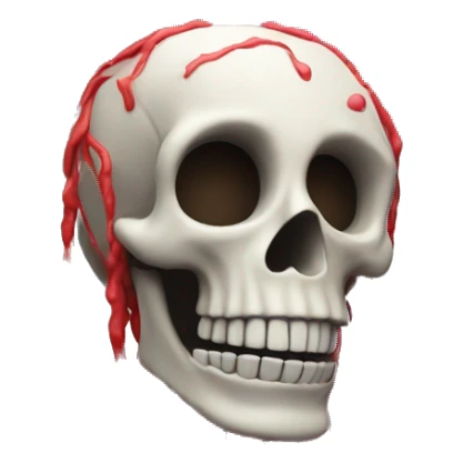 skeleton with red color dreads  lots money falling down like rain drops sticker