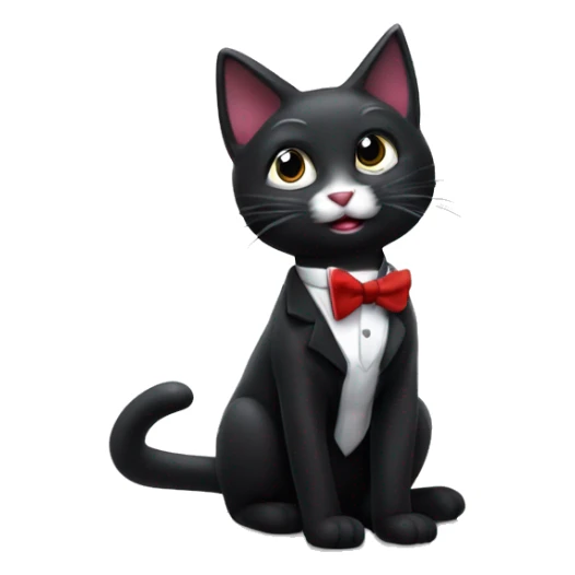 Gato tuxedo disfrazad de vampiro hembra adorab sticker