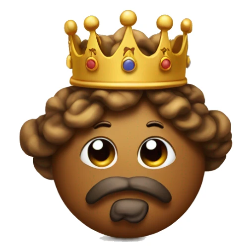 cute poop emoji dressed as a king sticker