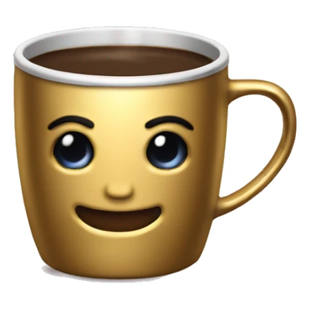 vintage Metallic Gold mug of coffe sticker