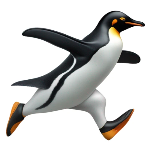 Penguin running sticker
