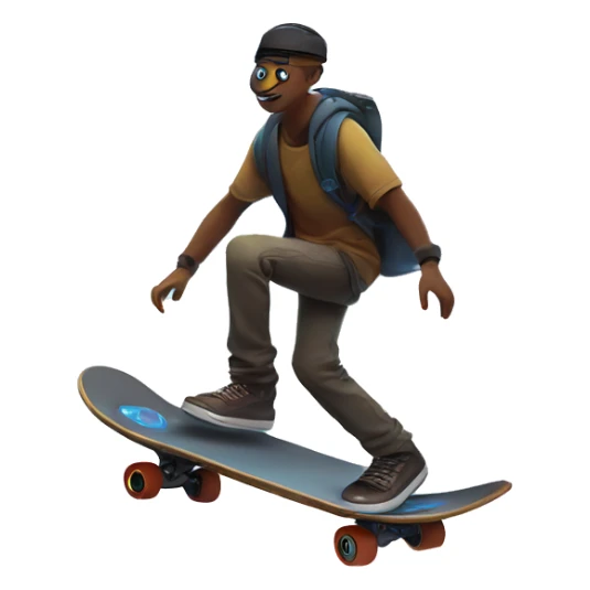 Quantik rides his holographic skateboard through a swirling metaverse portal with his drone companion scouting ahead towards a new mathematical dimension. sticker