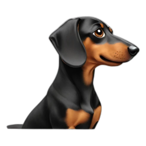 Dog head reality dachshund Looks to the left side 180 Degrees sticker