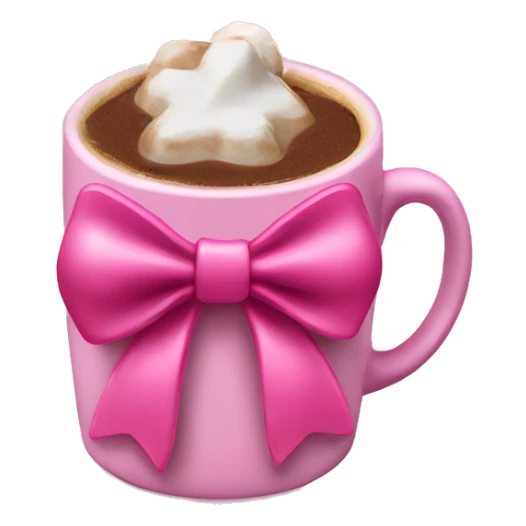 Pink bow on handle of a hot chocolate sticker