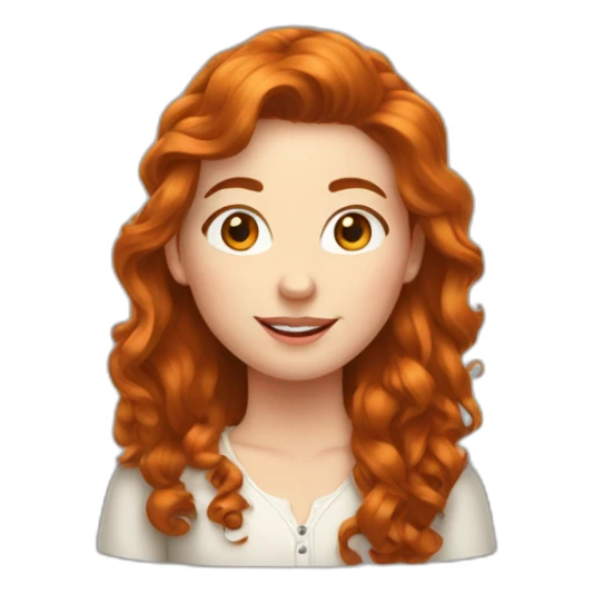 Une fille rousse, cheveux longs et bouclés  sticker