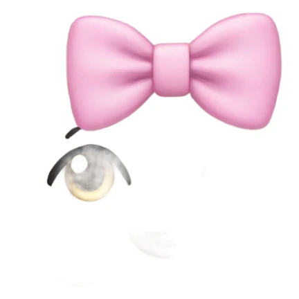 fluffy cream cosmetic bag with a bow sticker