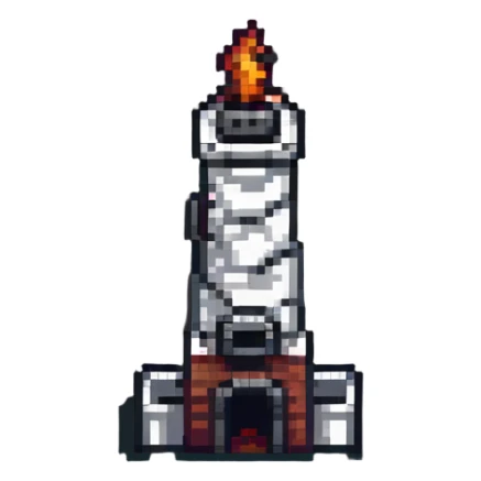 tiny simple factory building icon with chimney, modern colors, minimal details, small size sticker