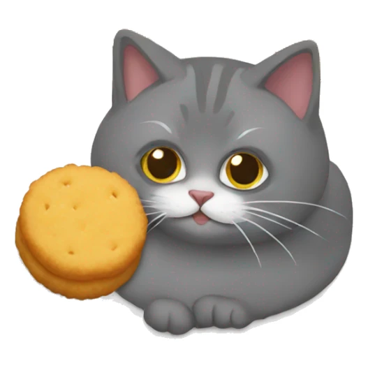 Un chat qui mange des croquettes sticker