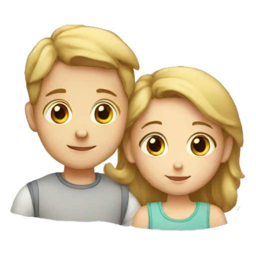 little boy with little girl sticker