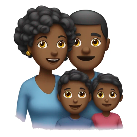 une famille noir de 3 enfants et 2 parents sticker