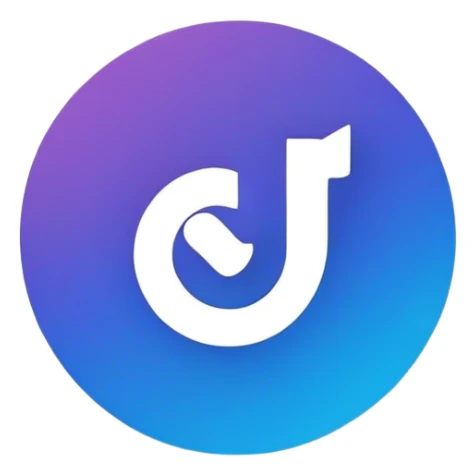 Um ícone circular azul com um leve gradiente, semelhante ao selo de verificação do Instagram. No centro, há um pequeno símbolo de check branco, com bordas suaves e ligeiramente arredondadas. O design deve ser simples, moderno e sem sombras ou texturas complexas, mantendo um estilo minimalista e digital sticker