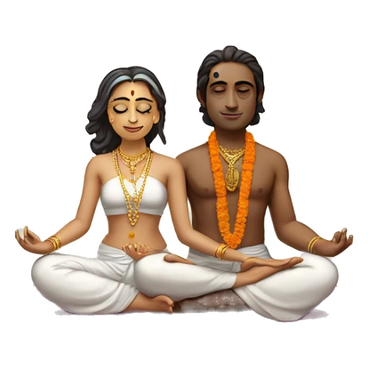 Yoga couple Hindu prayer rahde Krishna  sticker