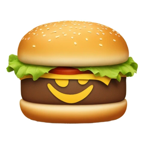Smiling Burger bun with hands and feet sticker