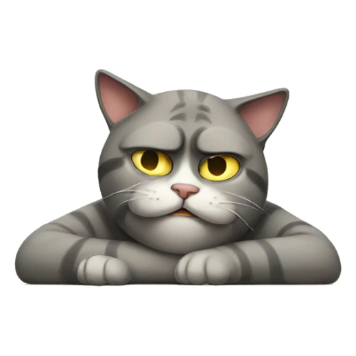 unmotivated cat that doesn't want to work sticker