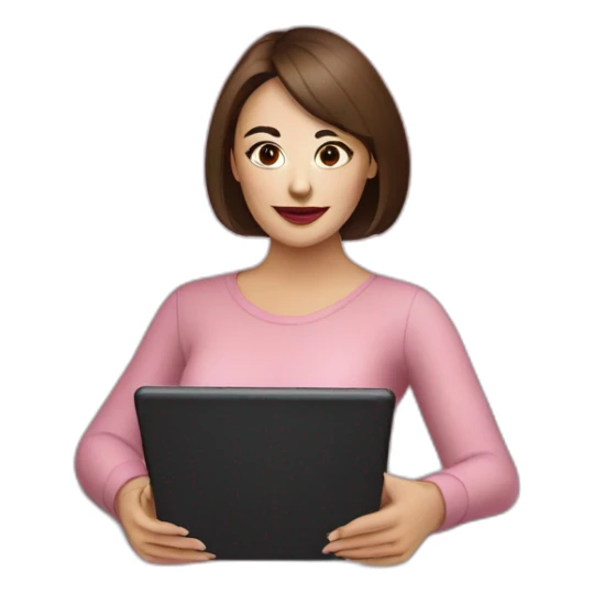 Romanian woman in a cosmetic mask watching a TV series on a tablet sticker