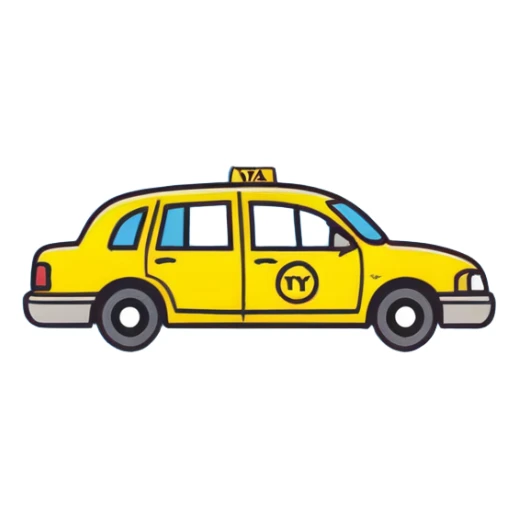 cute yellow NYC taxi cab sticker