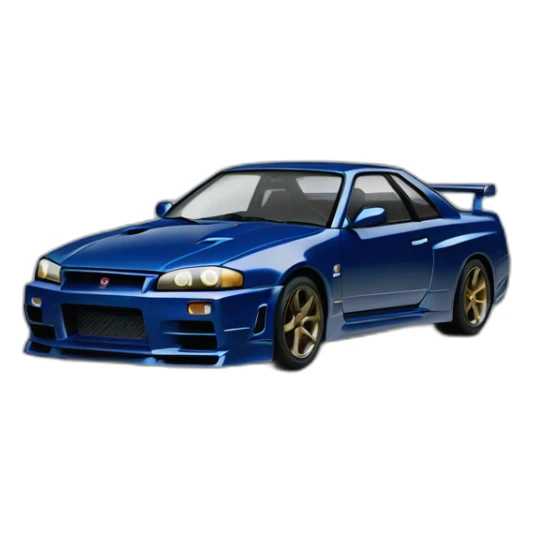 Nissan Skyline GTR V-spec 1999 bleu minuit sticker